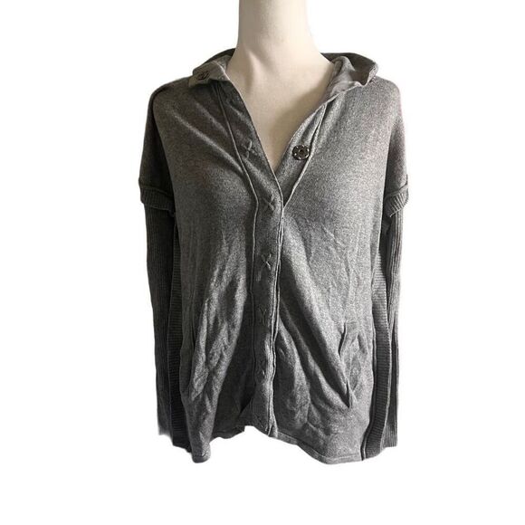 Michael stars button up grey cardigan sweater size 1 or 1X EUC - Picture 1 of 4